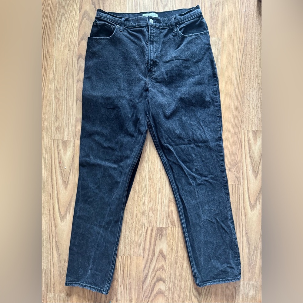 Abercrombie & Fitch The 90s Straight Ultra High Rise Black Jeans - 32/14 Long